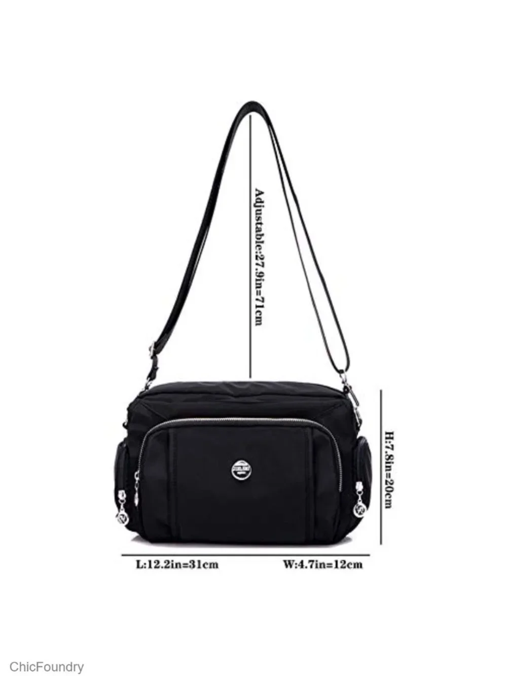 Waterproof Nylon Crossbody Bag Multi-Pocket Women Travel Shoulder Purse